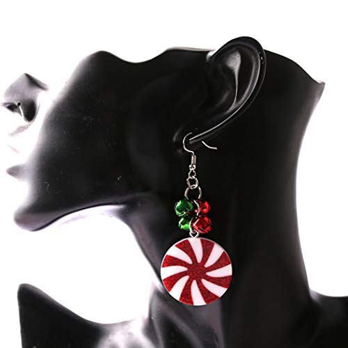 Awanka Christmas Earrings Snowflake Ornament Dangle Earring Christmas Jewelry Jingle Bell Earrings for Women and Girls