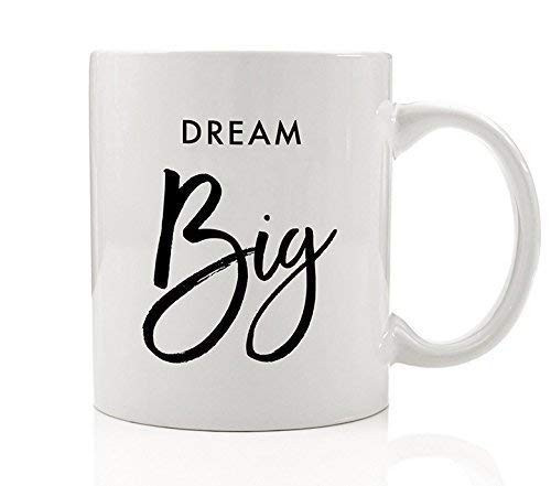 Dream Big Mug Grad Gift Idea for Her Adventure Awaits Graduation College High School University Graduate 11oz Ceramic Tea or Coffee Cup by Digibuddha DM0055