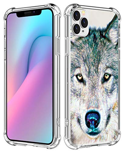 Case for iPhone 12 Pro Max Wolf - Case for iPhone 12 Pro Max - CCLOT Cover Compatible for iPhone 12 Pro Max Hand Painting Wolf Animal Design  TPU Protective Heavy Duty Bumper