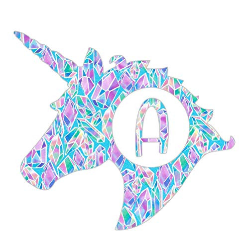 Personalized Unicorn Monogram Initials Sticker Decal for Yeti Cups Laptops Tumblers Car Windows   You Choose Initial 3 inches