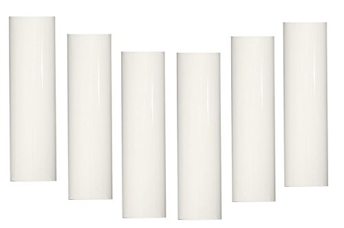 Lighthouse Industries Set of 6 pc 4-1 2 Inch Tall White Candelabra Base Thin 3 4 inch Inner Diameter Chandelier Socket Cover