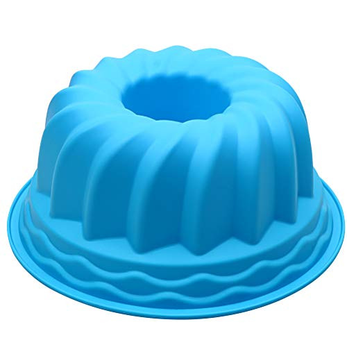 Silicone Bundt Cake Pan 9 Inch - Nonstick Round Fluted Cake Mold 6 Cup - Tube Cake Pan Silicone Baking Molds for Jello Gelatin Pound Cake Silicone Bundt Cake Pan 9 Inch - Nonstick Round Fluted Cake Mold 6 Cup - Tube Cake Pan Silicone Baking Molds for Jello Gelatin Pound Cake