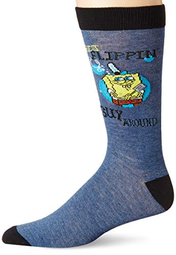 Nickelodeon mens Spongebob Squarepants Single Crew Casual Sock Blue 13-Oct US