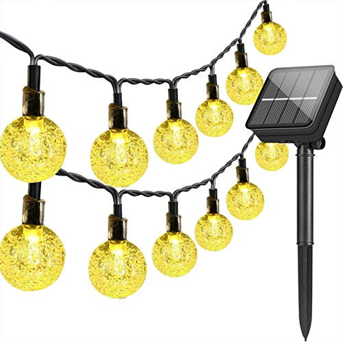 HITMODA Globe Solar String Lights Upgraded 30 LED Solar Patio Lights Waterproof and 8 Modes for Patio Garden Gazebo Yard Outdoors Warm White HITMODA Globe Solar String Lights Upgraded 30 LED Solar Patio Lights Waterproof and 8 Modes for Patio Garden Gazebo Yard Outdoors Warm White