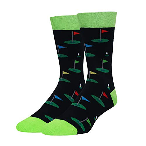 HAPPYPOP Men s Golf Socks Funny Crazy Novelty Sporting Crew Socks in Black Gift HAPPYPOP Men s Golf Socks Funny Crazy Novelty Sporting Crew Socks in Black Gift