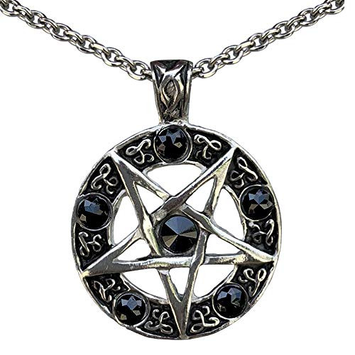 Celtic Pagan Wiccan Jewelry Inverted Pentagram Star Pentacle Black Crystal Shiny Men s Women s Pendant Necklace Protection Amulet Money Wealth Lucky Charm Safe Travel Talisman w Stainless Steel Chain Celtic Pagan Wiccan Jewelry Inverted Pentagram Star Pentacle Black Crystal Shiny Men s Women s Pendant Necklace Protection Amulet Money Wealth Lucky Charm Safe Travel Talisman w Stainless Steel Chain