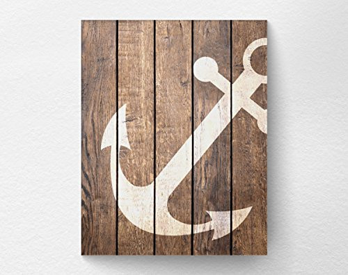 Nautical Anchor Wall Art Print Poster Decor Nautical Bathroom Nautical Nursery - Not Real Wood