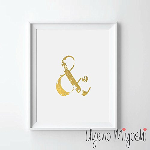 Ampersand Sign Gold Foil Art Print Ampersand Gold Print Office Nursery Room Wall Art Decor Camera Gold Print