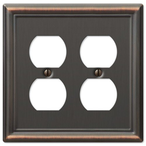 Double Duplex Wall Switch Plate Outlet Cover - Oil Rubbed Bronze