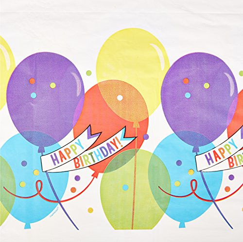 amscan Plastic Table Cover   Bright Balloons Design   Birthday
