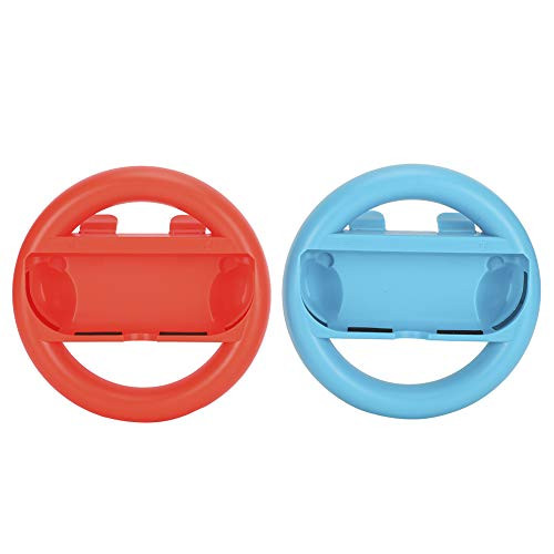 Steering Wheel Handle Racing Game Controller for Mario Kart Left and Right Grip Steering Wheel Handle for Switch Red plusBlue