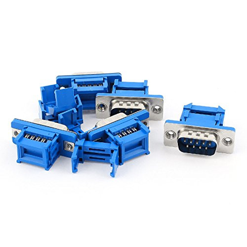 uxcell 5pcs D-SUB DB9 9 Pin Male IDC Type Flat Cable Crimp Threaded Connector