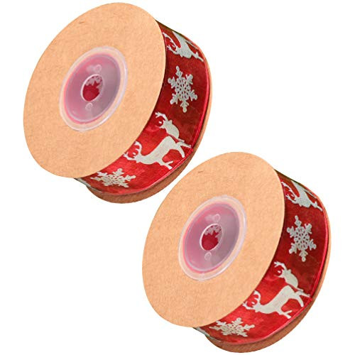 BESPORTBLE 2pcs Christmas Ribbon Roll Satin Ribbon Snowflake Elk Polyester Ribbons DIY Craft Ribbon for Christmas Bows Wreaths Gift Wrapping Decoration Red 10m BESPORTBLE 2pcs Christmas Ribbon Roll Satin Ribbon Snowflake Elk Polyester Ribbons DIY Craft Ribbon for Christmas Bows Wreaths Gift Wrapping Decoration Red 10m
