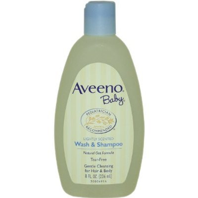 Aveeno Baby Wash  and  Shampoo Lightly Scented 8-Ounce Bottle Fresh Smells Bath Shapoo
