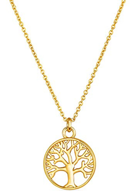 14k Gold Tree of Life Necklace for Women   Gold Tree of Life Pendant Necklace   Necklace Tree of Life Jewelry for Women   Long Gold Necklaces for Women   40cm with 5cm Extension Chain   Gift Boxed