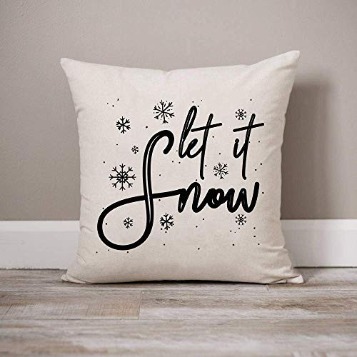 Let It Snow Christmas Pillow Cover Christmas Decor Holiday Decor Christmas Pillow Decorative Pillow 18 x 18 Inch Winter Holiday Rustic Farmhouse Linen Cushion Case for Sofa Couch - Nature Let It Snow Christmas Pillow Cover Christmas Decor Holiday Decor Christmas Pillow Decorative Pillow 18 x 18 Inch Winter Holiday Rustic Farmhouse Linen Cushion Case for Sofa Couch - Nature