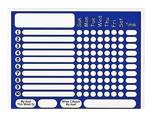 Weekly Chore Chart for Kids Write on With Dry Erase Markers 10 Chore Spaces Set Goal and Reward Many Color Options