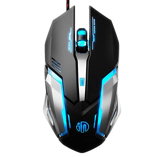 Inphic Gaming Mouse Wired Ergonomic Game USB Computer Mice RGB Gamer Desktop Laptop PC Gaming Mouse 7 Programmable Buttons for Windows 7 8 10 XP Vista Linux