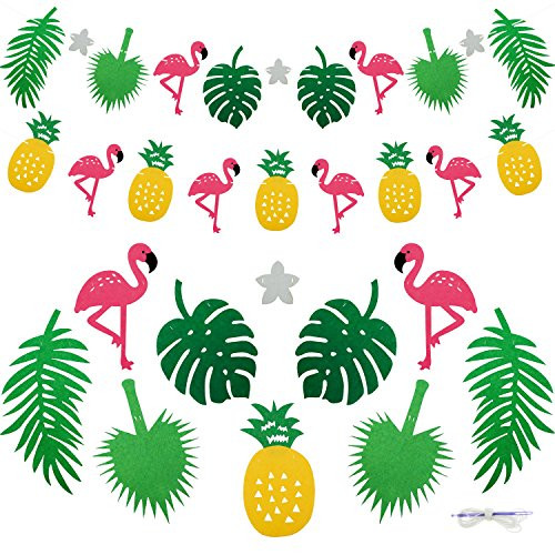 Keklle Flamingo Pineapple Tropical Leaves Banner Garland For Room Decoration Luau Hawaiian Summer Beach Party Supplies, 2 Pack Keklle Flamingo Pineapple Tropical Leaves Banner Garland For Room Decoration Luau Hawaiian Summer Beach Party Supplies, 2 Pack