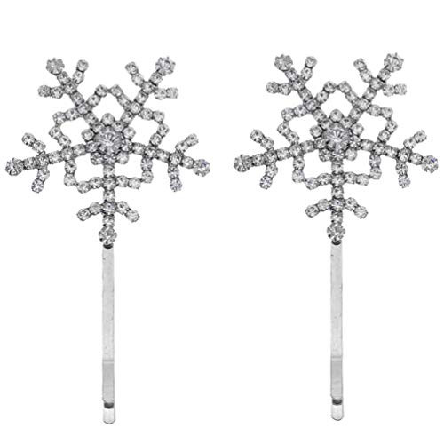 Beaupretty 2PCS Snowflake Hair Clips Crystals Bobby Pins Rhinestone Snowflake Hairpins Silver Side Clips Wedding Hair Accessories for Women Beaupretty 2PCS Snowflake Hair Clips Crystals Bobby Pins Rhinestone Snowflake Hairpins Silver Side Clips Wedding Hair Accessories for Women