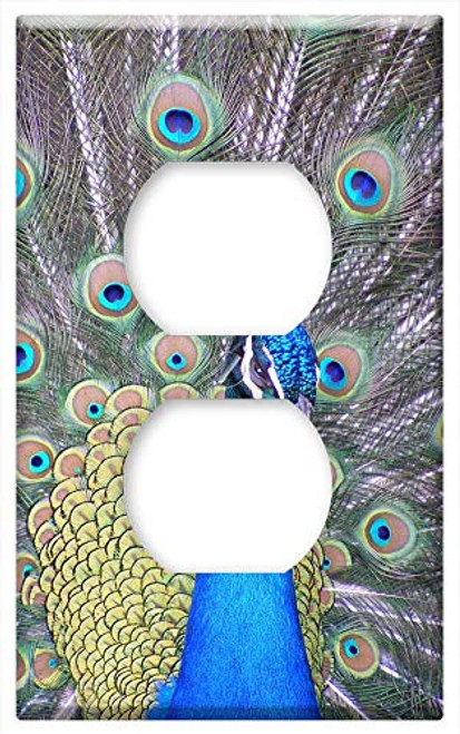 Switch Plate Outlet Cover - Peacock Bird Wingtip Toys Blue Feather Switch Plate Outlet Cover - Peacock Bird Wingtip Toys Blue Feather