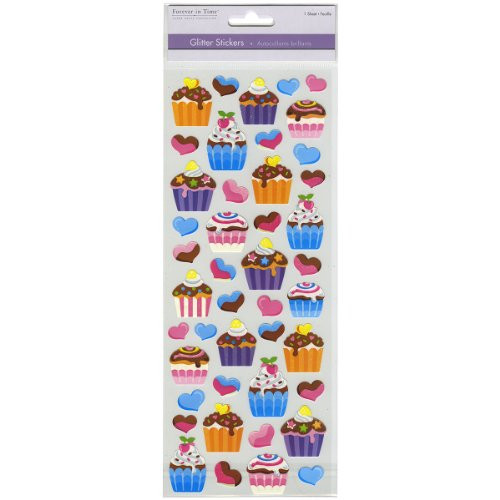 Multicraft Imports Glitter Stickers, Cupcake Dream