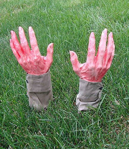 Fun World Groundbreaker Hands Grave Breaker Hands-Bloody Zombie Halloween Yard Decor