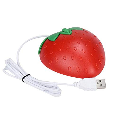 Calvas New 1pc Strawberry Shape Mini Gaming Mouse Wired Cute Mouse For Computer PC Laptop fe8