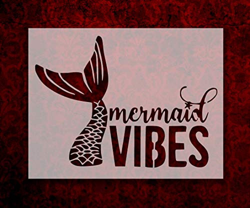 Mermaid Vibes Tail Scales 8.5 x 11 Inches Stencil  634