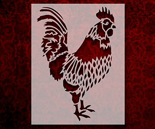 Rooster Roosters Farm Country Bird 8.5 x 11 Inches Stencil  349