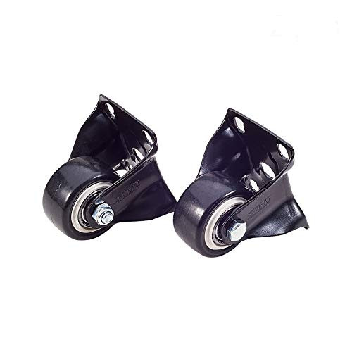 MroMax 1.5 inch Fixed Caster Wheels PU Top Plate Mounted Caster Wheel 110lb Capacity Black Tone 2pcs