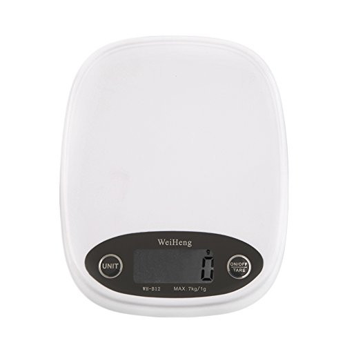 WskLinft Electronic Kitchen Scale 7000g 1g LCD Digital Electronic Kitchen Cooking Scale Balance for Food Weighing White