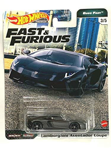 DieCast Hotwheels Fast  and  Furious Euro Fast 3 5 Lambo Aventador Coupe  Black