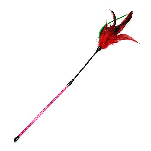 BESUFY Cat ToysKitten Toys with Bells Interactive Catcher Teaser for Indoor Kitten Having Fun Funny Pet Cat Kitten Teaser Feather Bell Rod Stick Wand Play Interactive Toy - Red 1pcs BESUFY Cat ToysKitten Toys with Bells Interactive Catcher Teaser for Indoor Kitten Having Fun Funny Pet Cat Kitten Teaser Feather Bell Rod Stick Wand Play Interactive Toy - Red 1pcs
