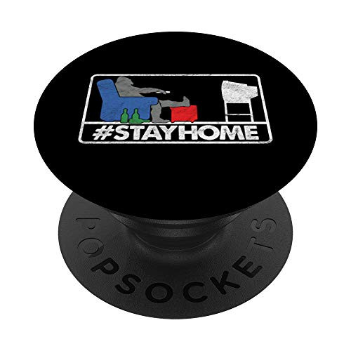 Stay Home Watching TV Series Indoor Television Movies Gift PopSockets Grip and Stand for Phones and Tablets