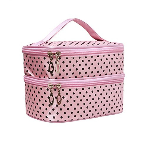Anniston Cosmetic Bag Travel Cosmetic Polka Dot Double Layers Makeup Toiletry Organizer Storage Bag Travel Makeup Bag Toiletry Bags Cosmetic Case Makeup Organizer Pink Anniston Cosmetic Bag Travel Cosmetic Polka Dot Double Layers Makeup Toiletry Organizer Storage Bag Travel Makeup Bag Toiletry Bags Cosmetic Case Makeup Organizer Pink