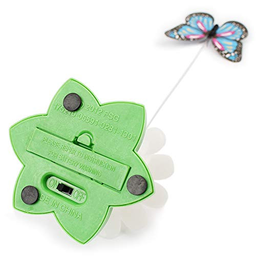 BESUFY Cat ToysKitten Toys with Bells Interactive Catcher Teaser for Indoor Kitten Having Fun Funny Pet Cat Electric Rotating Wire Butterfly Bird Kitten Teaser Play Toy Gift - Butterfly