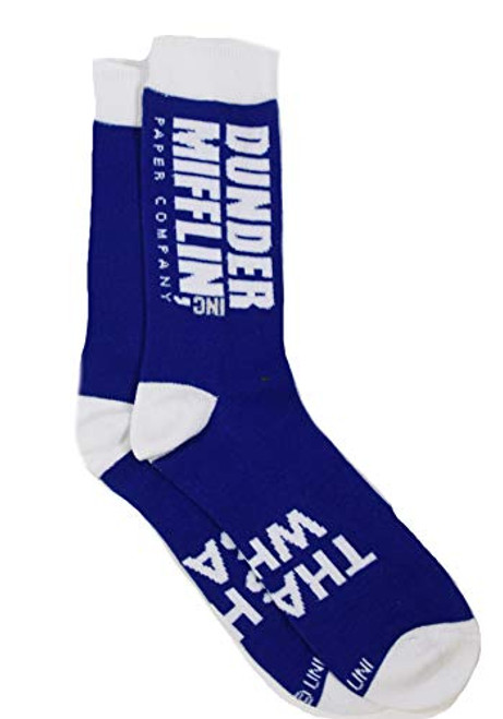 The Office Dunder Mifflin Inc Adult Logo That s What She Said Crew Socks The Office Dunder Mifflin Inc Adult Logo That s What She Said Crew Socks