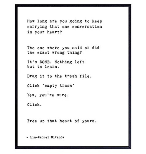 Lin Manuel Miranda Inspirational Quote Wall Art - Positive Quote Motivational Hamilton Wall Decor - Encouragement Gift for Women Men Teens - Uplifting Poster for Bedroom Bathroom Living Room Lin Manuel Miranda Inspirational Quote Wall Art - Positive Quote Motivational Hamilton Wall Decor - Encouragement Gift for Women Men Teens - Uplifting Poster for Bedroom Bathroom Living Room