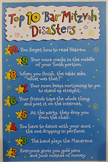 Top 10 Bar Mitzvah Disasters - Funny Greeting Card Mazel Tov Top 10 Bar Mitzvah Disasters - Funny Greeting Card Mazel Tov