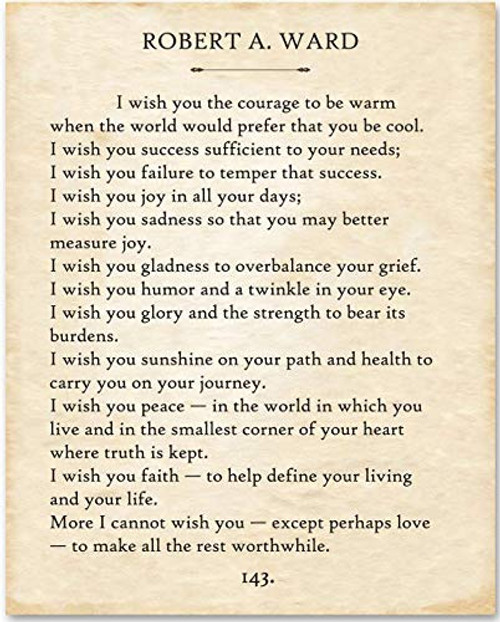 Robert Ward - I Wish You. - 11x14 Unframed Typography Book Page Print - Makes a Great Gift Under  15 for Book Lovers