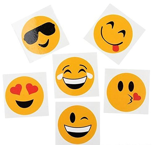 Emoji Temporary Tattoos 2" (2-Pack of 144 Piece) Emoji Temporary Tattoos 2" (2-Pack of 144 Piece)