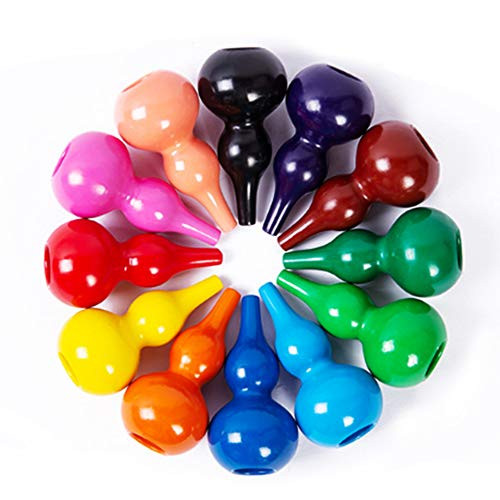 JONZOO Finger Crayons for Kids 3-10 Years Non-Toxic Crayons for Toddlers Washable Palm-grip Crayons 12 Colors Paint Crayons Sticks Stackable Toys for Boys Girls
