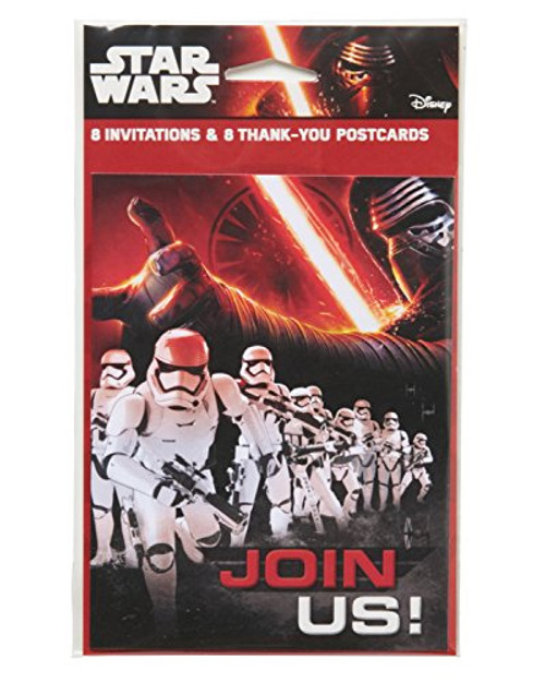 American Greetings Star Wars Episode VII Invite & Thank-You Combo Pack, 8 Count, Party Supplies Novelty