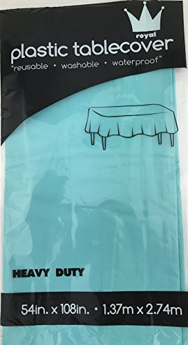6 Pack Plastic Table Cloth 54 x 108 Plastic Party Table Cover Reusable Plastic Table Cloth Disposable Rectangular Table Cover  Teal 6 