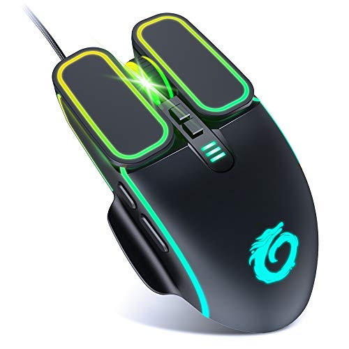 VersionTECH. Gaming Mouse  7200 DPI   RGB Breathing Light   7 Buttons  Wired Computer Mouse PC Desktop Laptop USB Mice Optical Gamer Mouse for Windows 7 8 10 XP Vista Linus