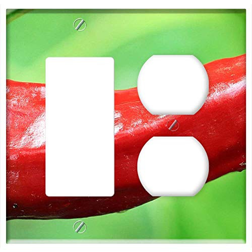 2-Gang Rocker GFCI Outlet Combination Wall Plate Cover - Pepperoni Paprika NachtschattengewAchs Red Pepper 1 2-Gang Rocker GFCI Outlet Combination Wall Plate Cover - Pepperoni Paprika NachtschattengewAchs Red Pepper 1