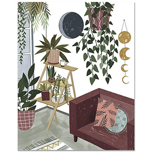 11x14 Living Room Urban Jungle Poster Botanical Print Botanical Wall Art Home Wall Art Living Room Poster Decorations for Bedroom Houseplants Print Plant Lover Indoor Plants