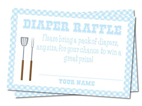 Boys Backyard BABY Q Baby Shower Diaper Raffle Tickets - Set of 50