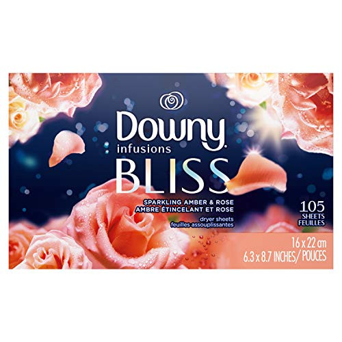 Downy Infusions Fabric Softener Dryer Sheets Bliss Sparkling Amber  and  Rose 105 Sheets  Pack of 1